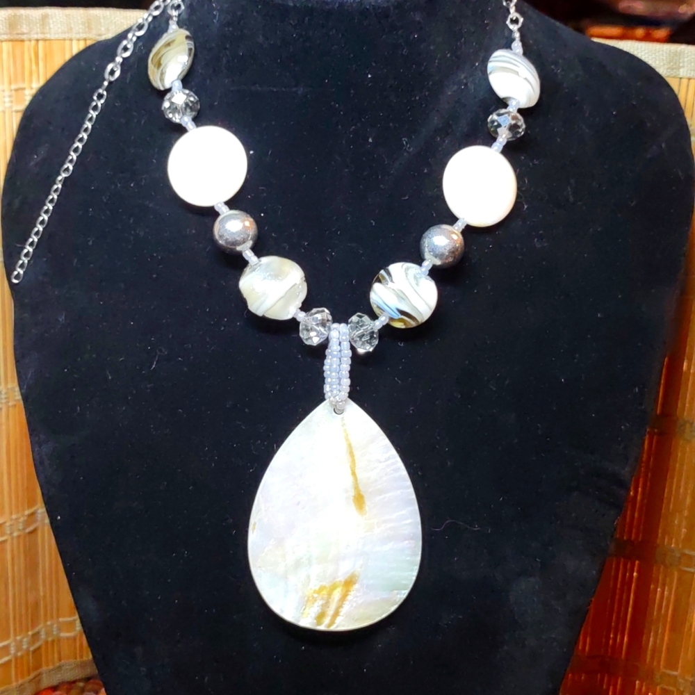Abalone and Glass Bead Necklace
